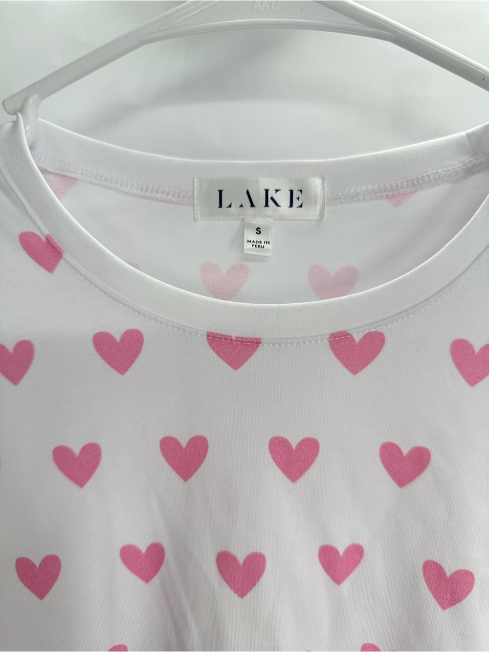 Lake Pink Heart Pajama Long Sleeve TOP ONLY Size Small - Picture 3 of 7